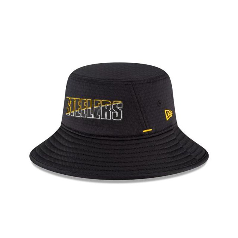 NFL Pittsburgh Steelers Official Summer Sideline Stretch (XBP5327) - Black New Era Bucket Hats